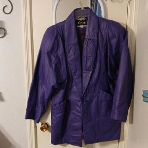 Vintage Purple Leather Jacket